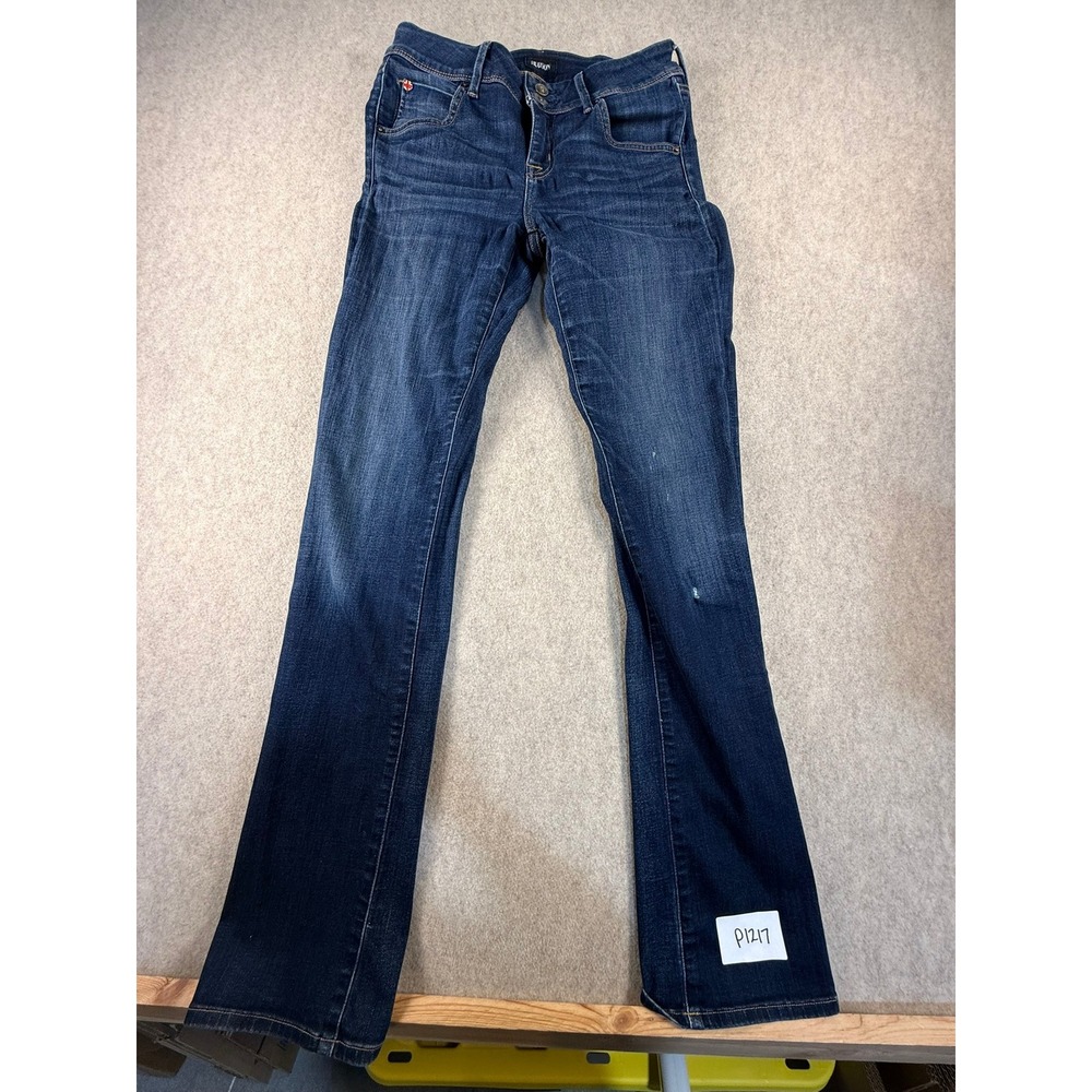 Hudson Jeans Womens 28 Blue Denim Bootcut Flap Pocket Dark Wash Stretch P1217